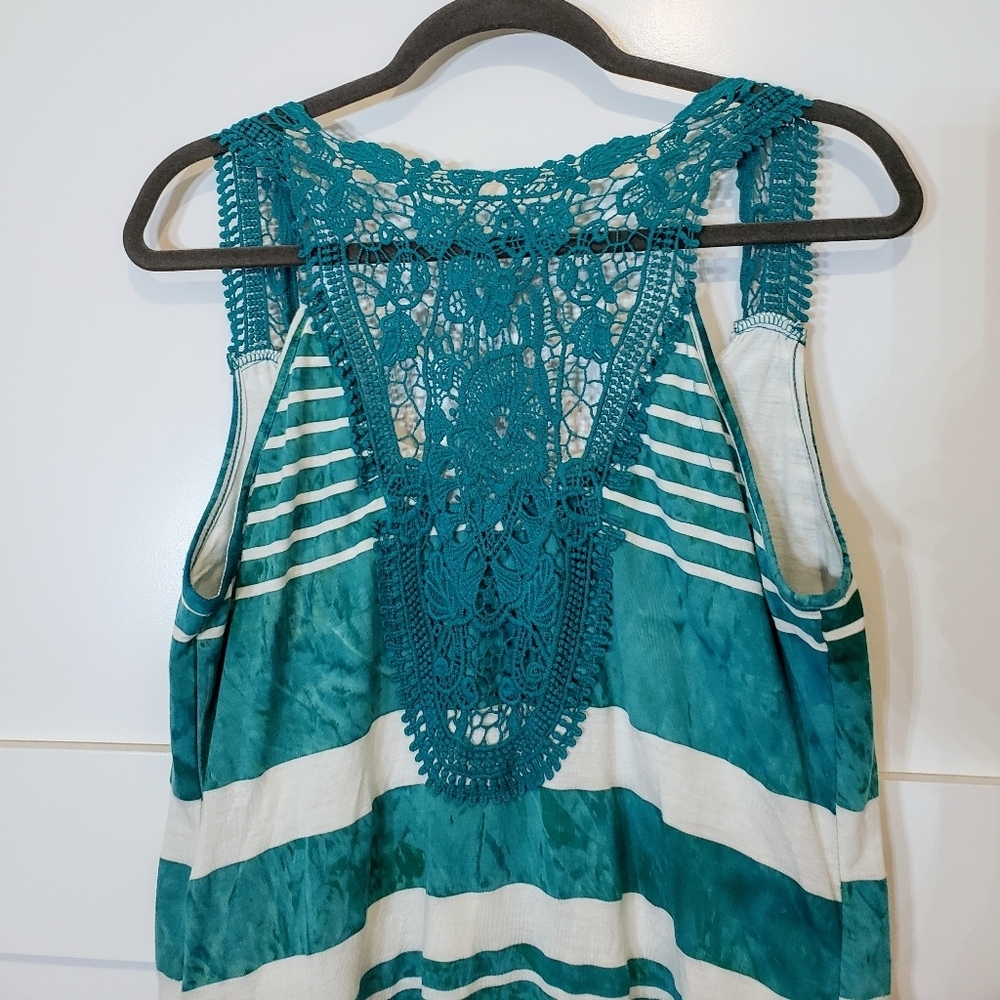 New Directions Weekend Sleeveless Cardigan Open Built In Tank Lace Size … - Picture 11 of 15